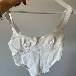 Zara white denim corset size small